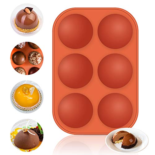 Semi Sphere Silicone Mold for Making Hot Chocolate Bomb, Cake, Jelly, Pudding, Dome Mousse, BPA Free Silicone Molds for Baking (1 Pack)