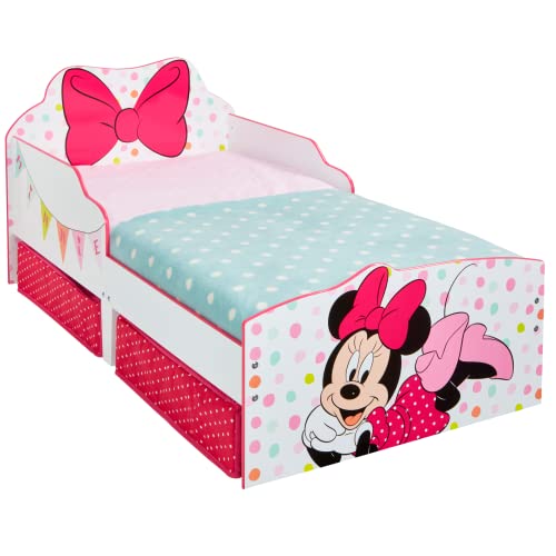 HelloHome 509MTM Lettino per Bambini, Legno, Rosa, 142 x 77 x 63 cm