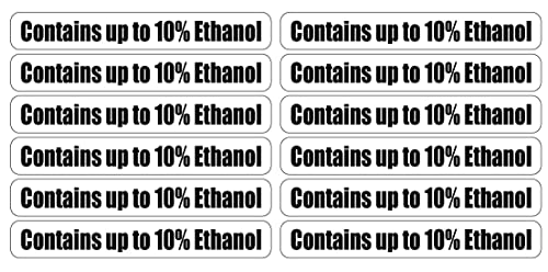Image of Contains up to 10% Ethanol for Gas Station Pumps (12 Pack) Decals Stickers1 x7