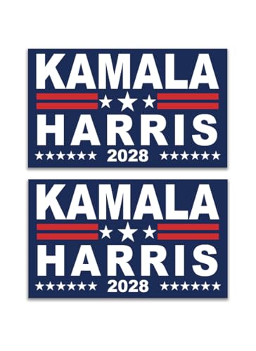 Kamala Harris 2028 President Campaign Car Magnet - 2 Pack 6X4 inch - Vinyl Magnet for Car Truck SUV Mailboxes or Any Other Magnetic Surfacet (Blue)