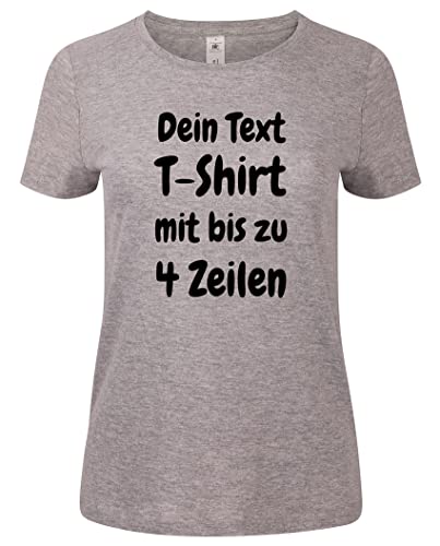 Damen T-Shirt Rundhals Bedrucken mit dem Amazon Tshirt Designer. T-Shirt selber gestalten. T-Shirt Druck. T-Shirt mit Wunschtext. T Shirts sind Ökotex-100 Zertifiziert. Grau S Cover