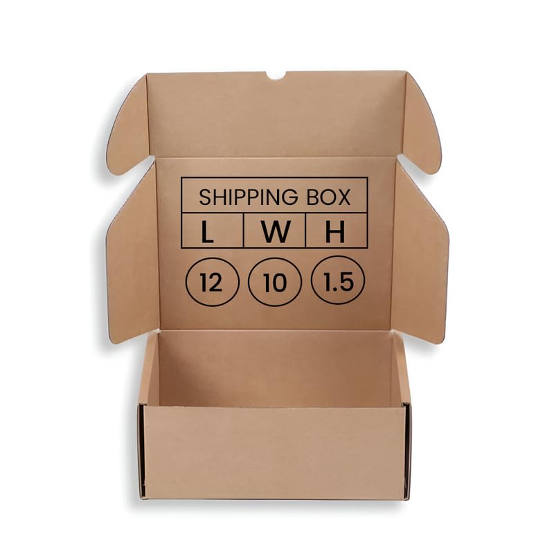 NBI Brown 3 Ply Corrugated Packaging Boxes 12x10x1.5 Inch | Pack of 25 Cardboard Boxes for Packaging | Shipping | Storage | Moving | Reusable Cartons for Home Office Use & Courier