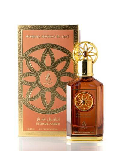 Ayat Perfumes - Perfumes Arabes Mujer y Hombres Eternal Edition 100ml - Fragancia Dubai EDP de Larga Duración - Perfumes Arabes - Eau de Parfum Unisex (Eternal Amber)