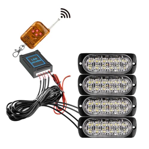 Luces estroboscópicas de advertencia de 12V y 24V con 12 LED amarillos para coche