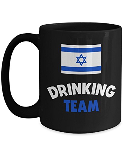 Israel Drinking Team Big Mug Acrylic Coffee Holder Black 15oz Alcohol Wine Liquor Drinker Funny Beer Olympics Cup