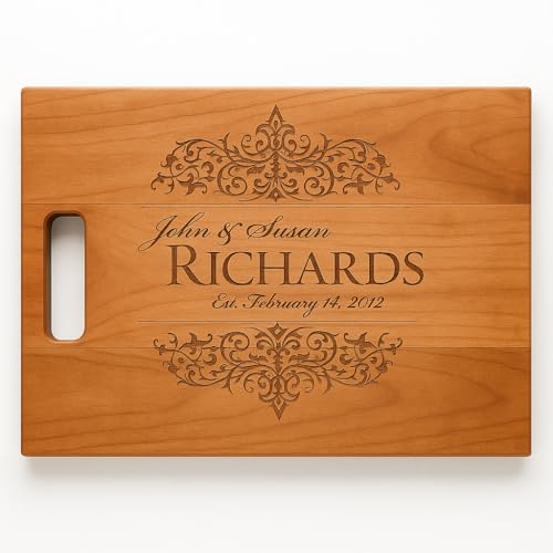 Tabla de Cortar Personalizada en Madera con Nombre Familiar y Fecha de Fundación | Ideal como Regalo Personalizado para Bodas, Bienvenida al Hogar o Día de la Madre miniatura 2