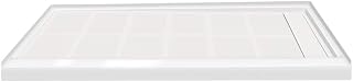 Transolid FL6030R-31 Linear 60-in W x 30-in L Rectangular Alcove Concealed End Drain Shower Base with Right Hand Drain, White