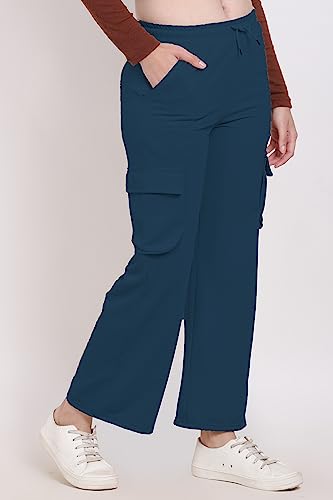 Image of Women's Cotton Fabric Stylish Cargo Pocket Lower /Sweatpants