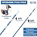 Aquatix Pro Swimming Pool Pole, 12 Feet, Professional Grade, Extendable 3 Section 4-12ft Aluminium Telescopic Pole for Skimmer Nets, Vacuum Heads, Brushes, Grip & Lock, Strong Holding Power