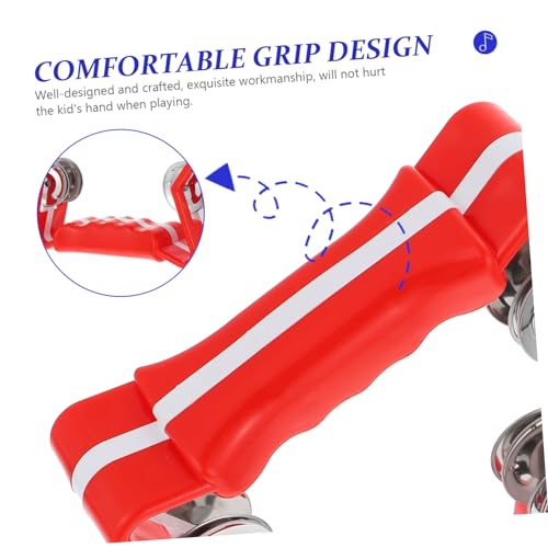 Abaodam 2 Peças Sino De Cinco Estrelas Pandeiro Instrumento Musical Mão Jingle Sinos Chocalho Brinqu