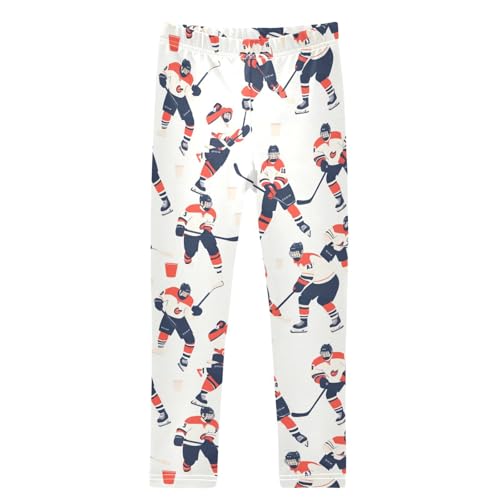 Boccsty Hockey Players Blue Girls Leggings Kids Yoga Pants Dance Active Tights 4T
