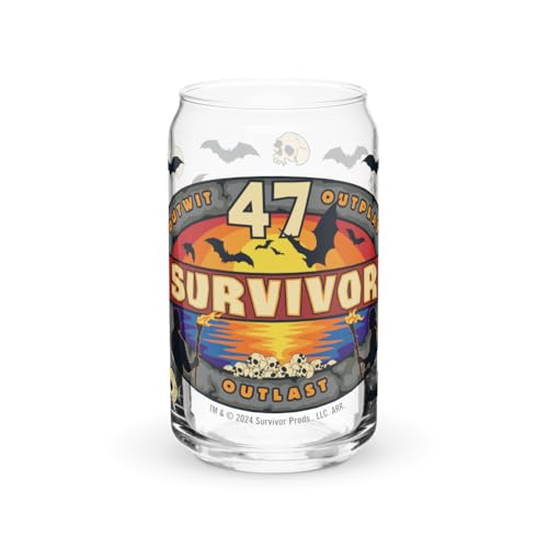 CBS Survivor Season 47 Logo Can-Shaped Glass - Officially Licensed