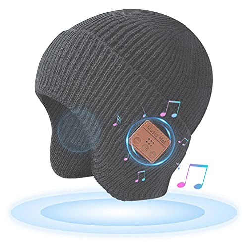 Bonnet Bluetooth bonnet musique bonnet tricoté Casque Bluetooth 5.0 chapeau chapeau d'hiver unisexe avec protection des oreilles haut-parleur stéréo micro chapeau d'automne pour le ski en plein air Cover