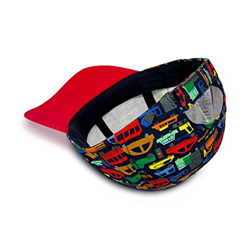 Image of Toddler Baseball Hat Boys Trucker Hat Adjustable Snapback Sun Hat Beach Hat for Boys 1-8 Years, Red, 4-6 Years