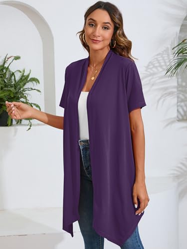 Image of Women's Lightweight Open Front Cardigans Casual Soft Drape Spring Summer Fall Cardigan S-3XL