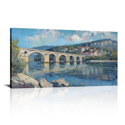 Art mural de pont rural rétro JGGXHM pour remplacer un mur vide par un paysage moderne