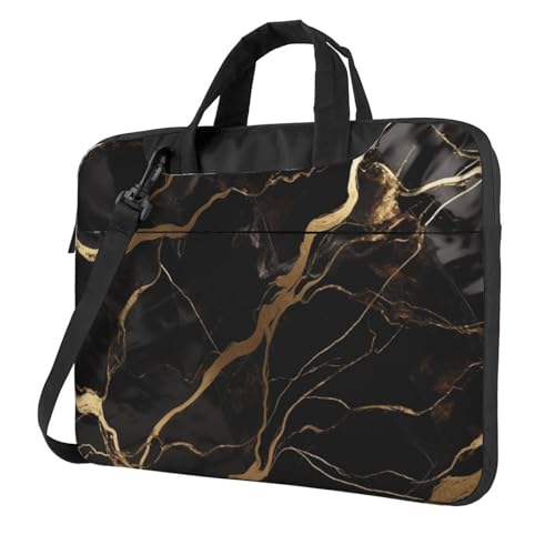 Maletín para portátil unisex negro mármol miniatura 1