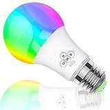【SEGURO Y AHORRO DE ENERGÍA】Esta bombilla LED cumple con las normas CE, FCC y RoHS de seguridad y garantía de calidad. La forma A19 más la base E27 se ajusta a la mayoría de los accesorios de iluminación. Hasta 20,000 horas de uso y ahorro de energía del 80% en comparación con las bombillas incandescentes de 40W.