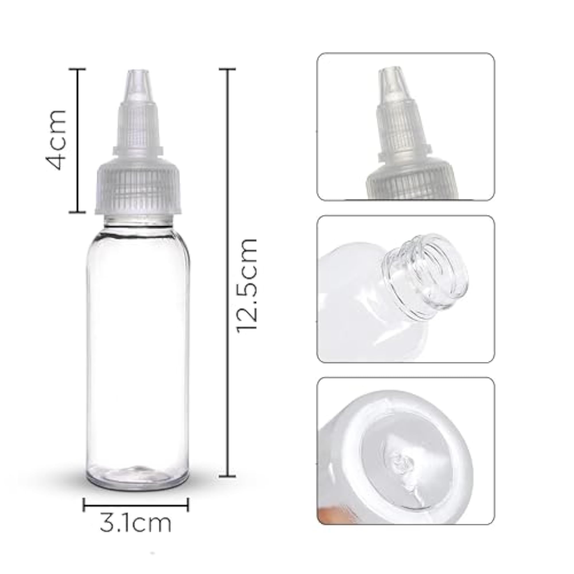 50ml Twist Top Applicator with Transparent Bottle