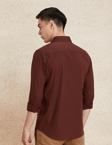 Image of Amazon Brand - Symbol Men's Solid Slim Fit Cotton Casual Shirt | Plain | Full Sleeve | Summer (Available in Plus Sizes)