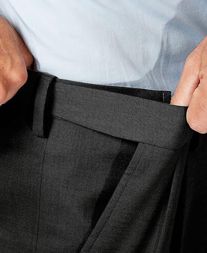 Image of Men's Cozy Hidden Expandable Waist Dress Pants | Premium Stretch Texture Weave Work to Weekend Pants