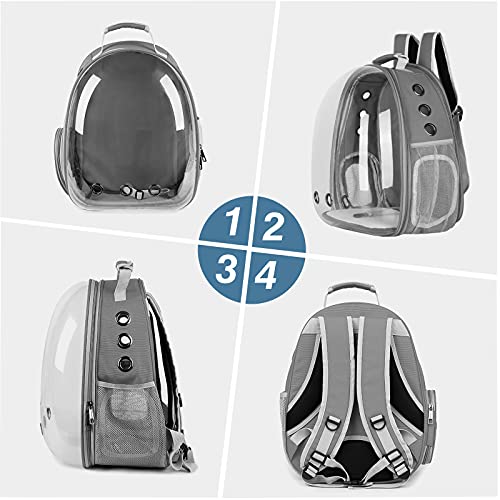 Sac à dos pour animaux de compagnie gris capsule spatiale bulle
