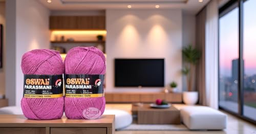 Image of M.Ge 3 Ply Knitting Yarn Wool, Rosewood 300 gm Best Used with Knitting Needles, Crochet Needles Wool Yarn for Knitting. by M.G E