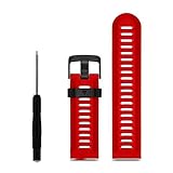 Malloom Correa banda de reloj de silicona suave con herramientas de reemplazo para Garmin Fenix 3 (rojo brillante)