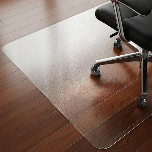 COSYLAND Protector de Suelo para Silla con Ruedas, Esterilla Transparente de Alta Claridad con Acabado Esmerilado, Alfombrilla de PVC para Oficina, Escritorio, Parquet, Antiarañazos, 120 x 150 cm - 01