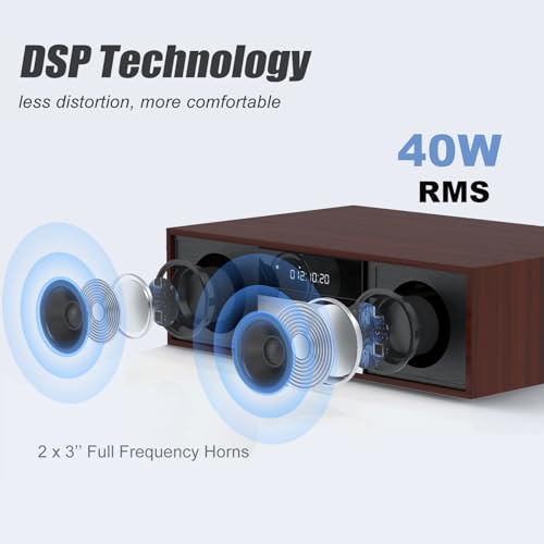 image for LONPOO Stereo Shelf System for Home, Vintage CD Player 40W RMS Micro M