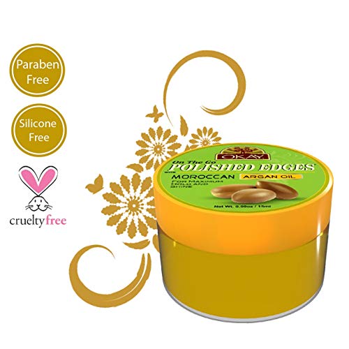 Okay Polished Edges With Argan Oil No Flaking All Day Hold Edge Control For Hairline,Sideburns Silicone,Paraben Free For All Hair Types And Textures 0.5Oz #TOP3