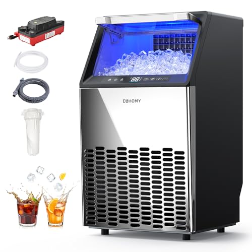 Euhomy Under Counter Ice Maker With Drain Pump, 120 Lbs/24H
