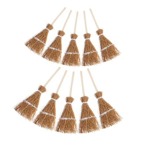 ABOOFAN 10pièces Pinces à Cheveux Miniatures Forme Balai pour Halloween Pinces Frange Style Dessin Animé Coiffe de Fête Accessoires Cosplay