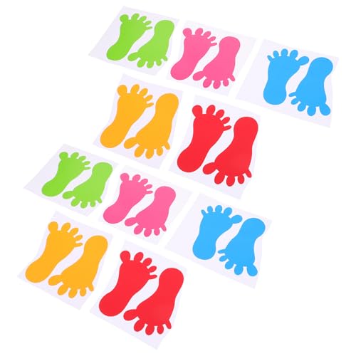 UKCOCO 10 pares pegatinas de huellas para piso impermeables