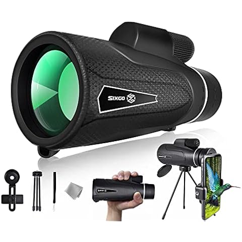Monokular Teleskop 12x50, mit Stativ, Telefonadapter, Tragetasche, Stoßfest Wasserdicht Cover