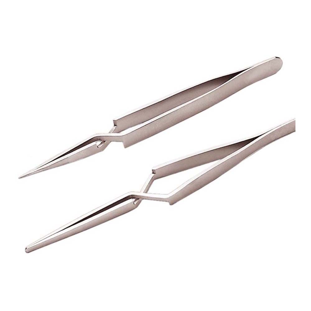 Dumont 2-1029 - Pinzette biologiche in acciaio inox Dumoxel, estremamente fine, antimagnetiche, lunghezza 108 mm, larghezza punta 0,02 mm