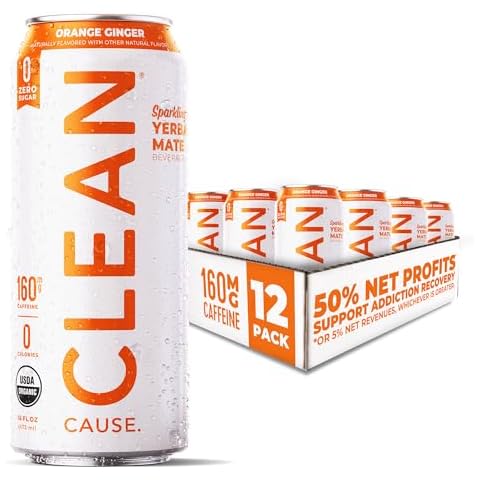 CLEAN CAUSE Zero Sugar Orange Ginger Yerba Mate Energy Drink Cover