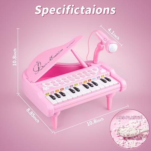 Keyboard für Kinder ab 1 2 3 - Kinderklavier ab 1 2 3 Jahre - Piano Keyboard mit Mikrofon - Musikinstrumente für Kinder ab 1 2 Jahre - AmyBenton