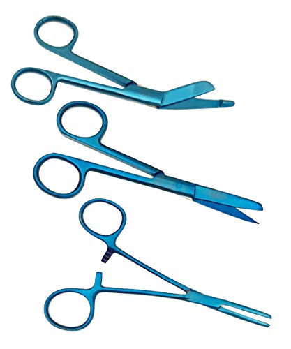 Conjunto de tesouras de enfermagem GRABATO grátis (Plasma azul)
