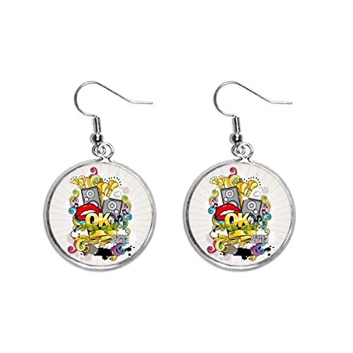 Pendientes de plata boca estéreo con relieve de alta joyería y diseño cultura de la calle
