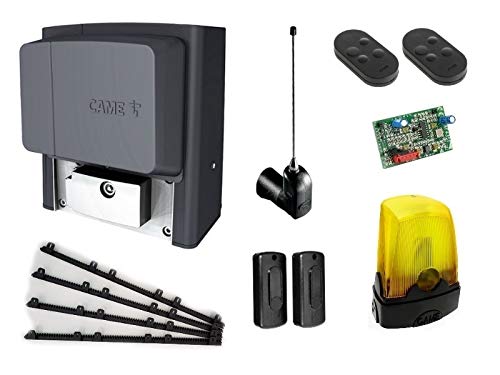 CAME BX704AGS KIT (BX704AGS, AF43S, DIR10, 2 X TOPD4FKS, KLED, TOP-A433N) 230V + 4m Nylon Gear Rack, W-20mm, for Sliding Gates Weighing up to 400 kg (Upgraded Version of BX-74)