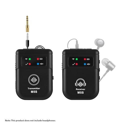 Sistema inalámbrico IEM con señal estable, transmisor y receptor recargables para estudio, banda, ensayo y presentaciones en vivo (Set transmisor receptor) miniatura 3