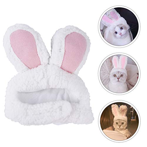 VILLCASE 2 Peças de Orelhas de Coelho de Estimação Chapéu de Orelhas de Coelho de Pelúcia Enfeites d