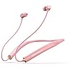 Neckband Earphone Bluetooth Headphones Noise Cancelling Headset with Mic Wireless Earbuds 5.0 CVC 8.0 Waterproof Sport Earbuds 16H Single Use for Running Driving Working Compatible,Pink