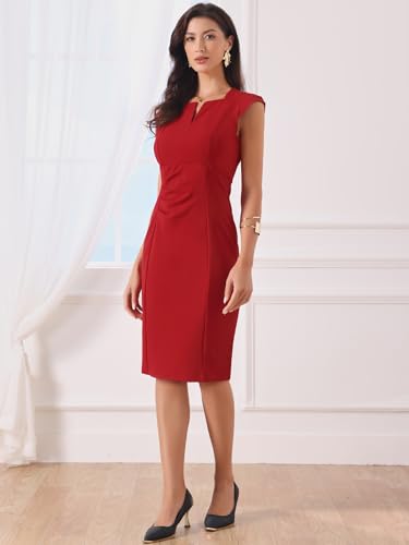 Image of Allegra K Women's Sheath Dress Pencil Work Sleeveless Professional Office Dresses
