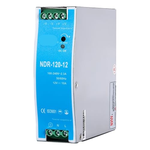 Alimentation 12V CC NDR-120-12 rail DIN 120W pour armoire électrique