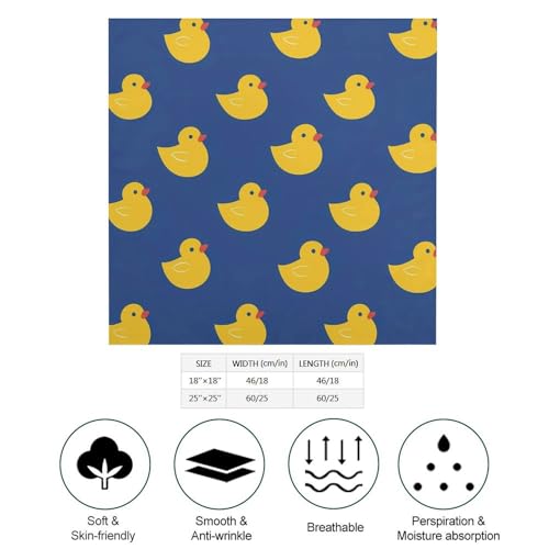 Yellow Rubber Ducks Pattern Fashion Head Scarf for Women Silk Like Bandana Kerchief Satin Square Scarves Gifts2