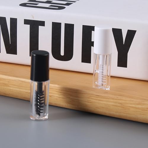 29PCS Empty Mascara Tubes with Wands, 1.2ml Refillable Eyelash Oil Containers for Castor Oil, Mini Mascara Tube Bottles with Brush for Travel & Home Use (White)3