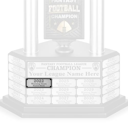 Image of TrophySmack Winner Plate - Customizable Engraved Name Plate - Fantasy Football Trophy Champion Award (Silver or Black)