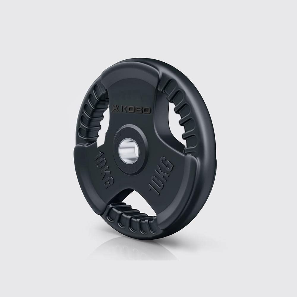 Kobo RP-10 Rubber Tri-Grip Weight Plate, 10Kg Set of 2 (Black) (B076BNDH9S) Amazon Price History, Amazon Price Tracker